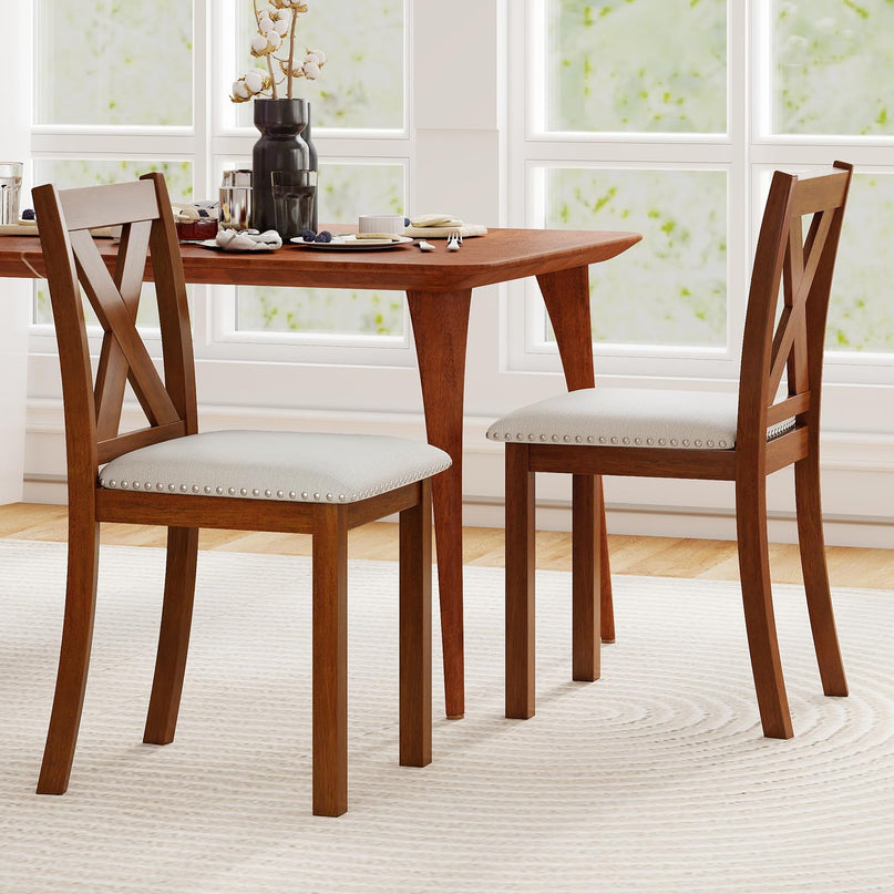 Giantex Wooden Dining Chairs Set of 2/4 for Living Room
