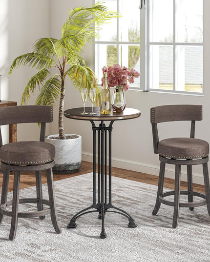 Giantex 26" Bar Stools Set, Swivel Counter Height Bar Chairs with Footrest, Rubber Wood Frame