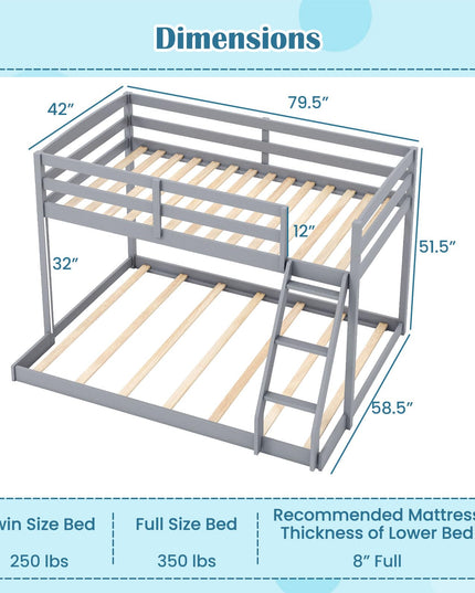 Giantex Twin Over Full Bunk Bed for Kids
