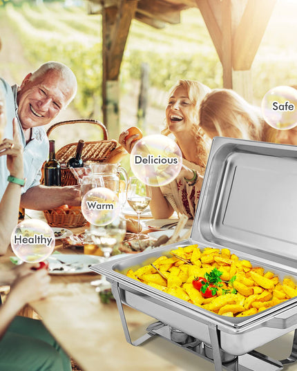 Giantex 2 Packs Chafing Dish 9 Quart Chafter Dishes Stainless Steel