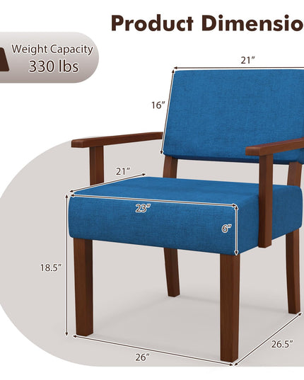 Giantex Modern Accent Chair, Linen Living Room Arm Chair w/Soft Padded Seat & Backrest