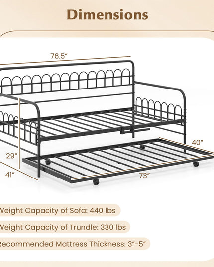 Giantex Twin Daybed with Trundle for Living Room