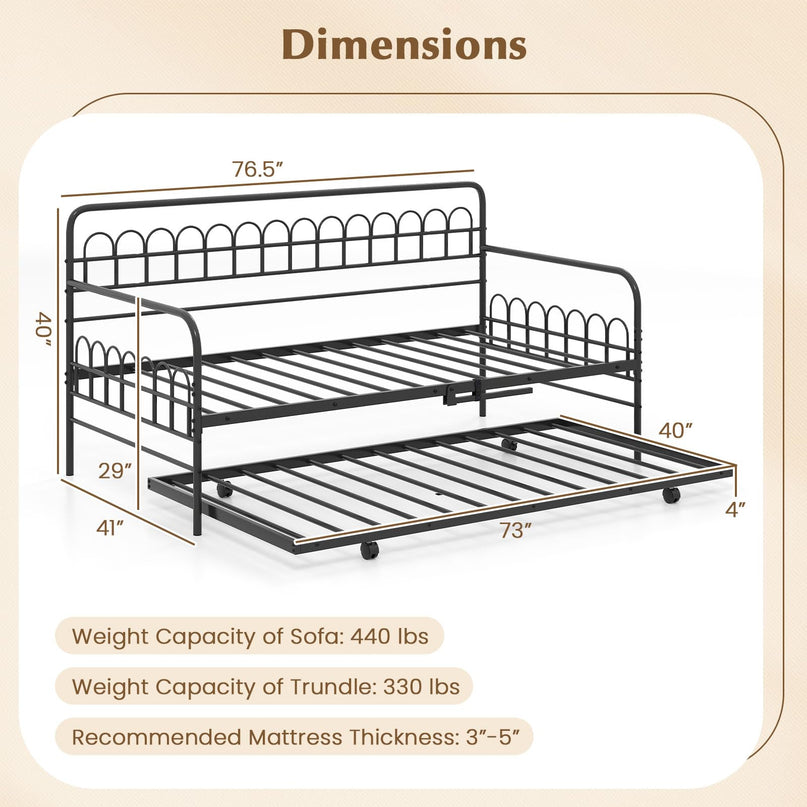 Giantex Twin Daybed with Trundle for Living Room