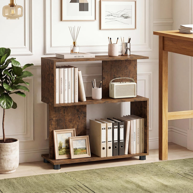 Giantex 3-Tier Geometric Bookshelf for Living Room