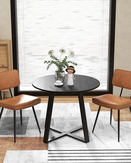 Giantex PU Leather Dining Chairs Set of 2/4, Upholstered Kitchen Chairs w/Padded Backrest & Seat, Metal Legs