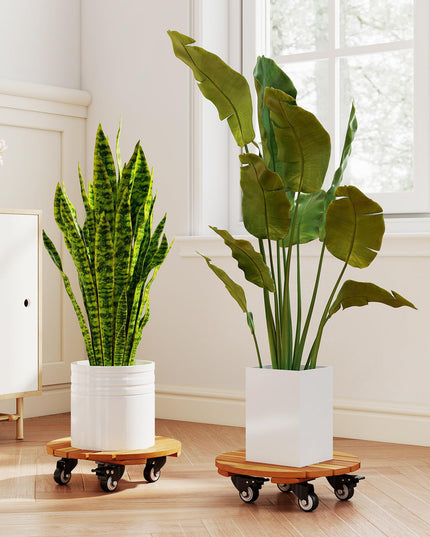 Giantex 2/4 Pcs Plant Caddy with Wheels