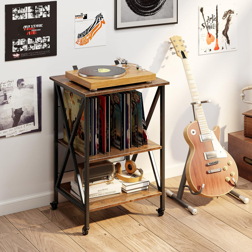 Giantex Record Player Stand with Charging Station