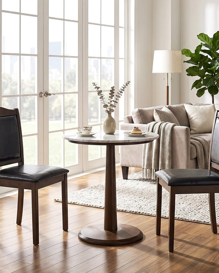 Giantex Wooden Dining Chairs Set of 2/4 | Faux Leather Padded Seat & Back