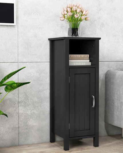Giantex Narrow Bathroom Storage Cabinet - Corner Unit with Open Compartment, Adjustable Shelf