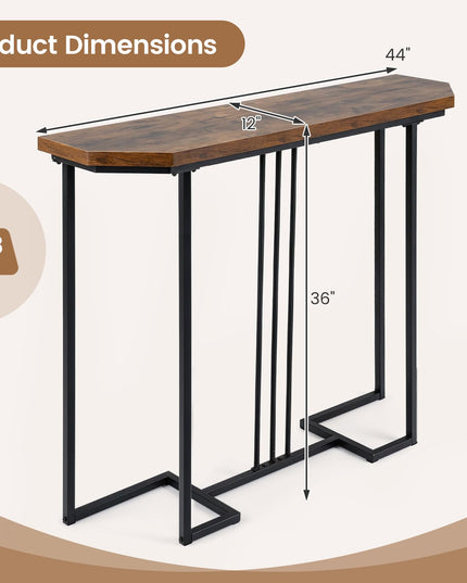 GIANTEX Modern Gold Console Table 44" Narrow Entryway Table