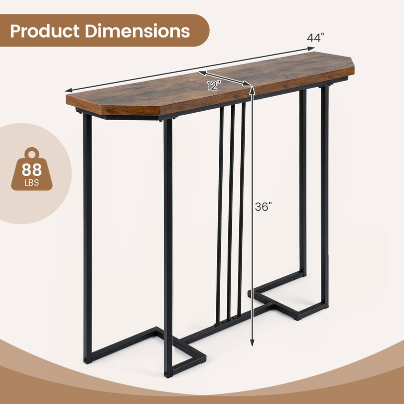 GIANTEX Modern Gold Console Table 44" Narrow Entryway Table
