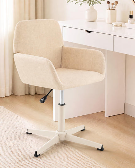 GIANTEX Vanity Chair with Back | 360° Swivel Armchair w/Adjustable Height (1/2)
