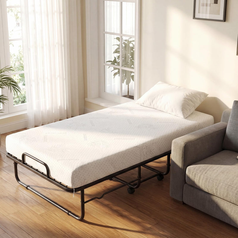 Lit d'appoint pliant Giantex 75" x 38" (taille double) avec cadre métallique robuste et pliable