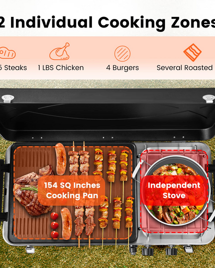 Giantex 2-in-1 Gas Camping Grill and Stove