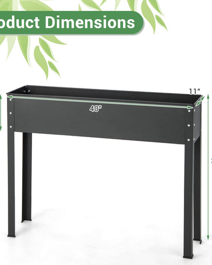 Giantex Raised Garden Bed, Metal Planter Box with Legs, Drain Hole, Outdoor Indoor Elevated Garden Box