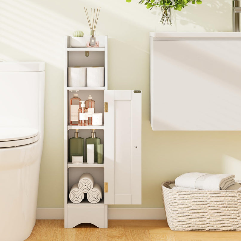 Giantex Small Bathroom Storage Cabinet with Door & Adjustable Shelves