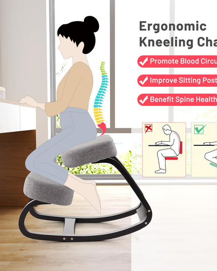 Giantex Kneeling Chair, Wood Posture Chair