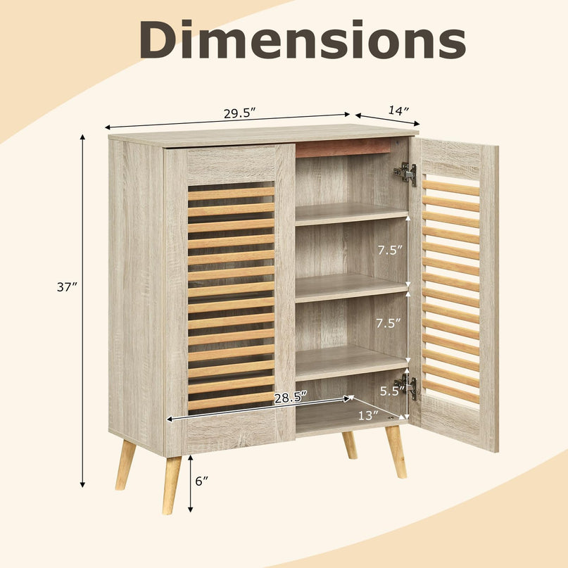 Meuble à chaussures Giantex avec 2 portes à persiennes pour entrée