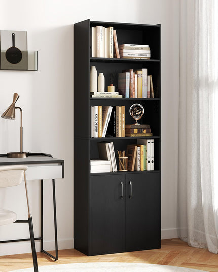 Giantex 70" Bookcase with 2 Doors Cabinet & Multipurpose Display Rack
