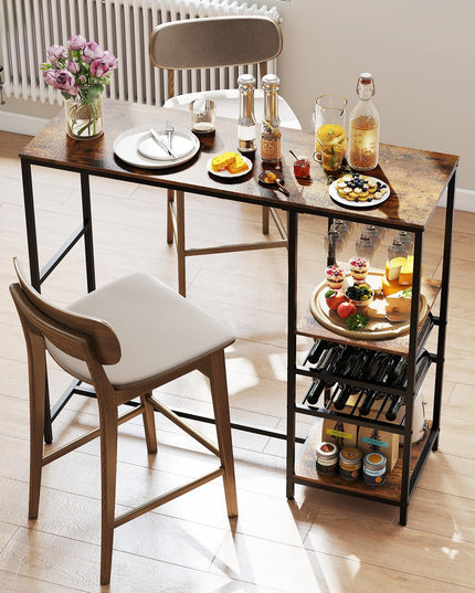 Giantex 48" Bar Table with Storage Shelves for Kitchen Living Room Dinette