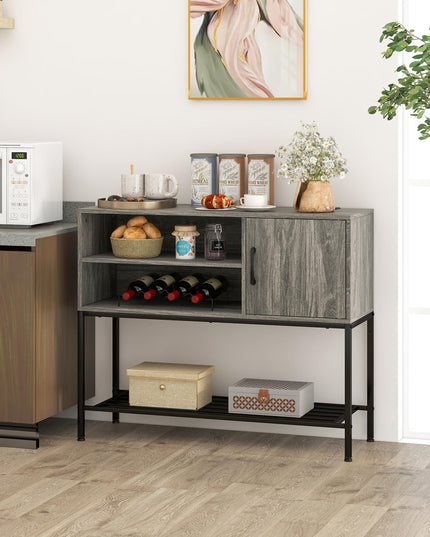 Giantex Buffet Cabinet with Power Outlets & USB Ports, Wood Coffee Bar Cabinet