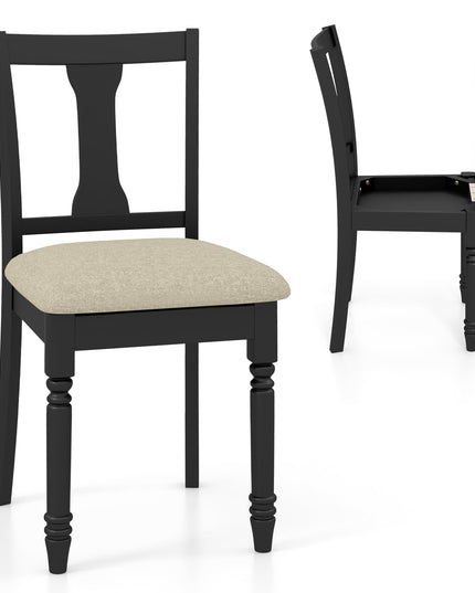 Giantex Wood Dining Chairs Set Farmhouse Dining Room Chair with Cushion Seat, Armless Wooden Dining Side Chairs