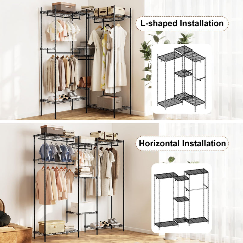 Giantex Portable Wardrobe Convertible Clothes Organizer