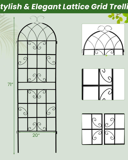Giantex Treillis de jardin pour plantes grimpantes, 1,80 m, en acier galvanisé