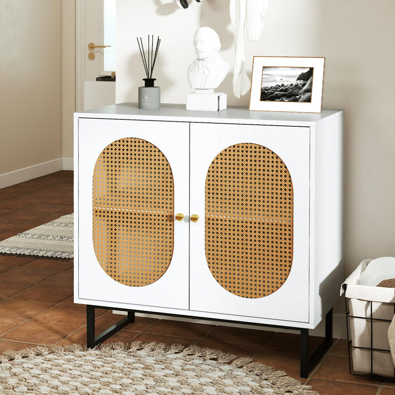 Giantex Small PE Rattan Buffet Cabinet with Storage for Kitchen