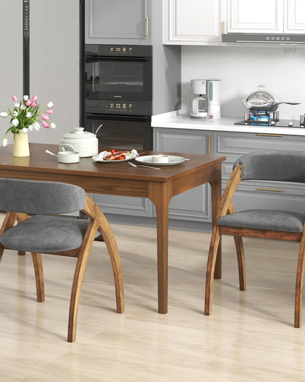 Giantex Wooden Dining Chairs, Upholstered Kitchen Chairs w/Arched Rubber Wood Legs