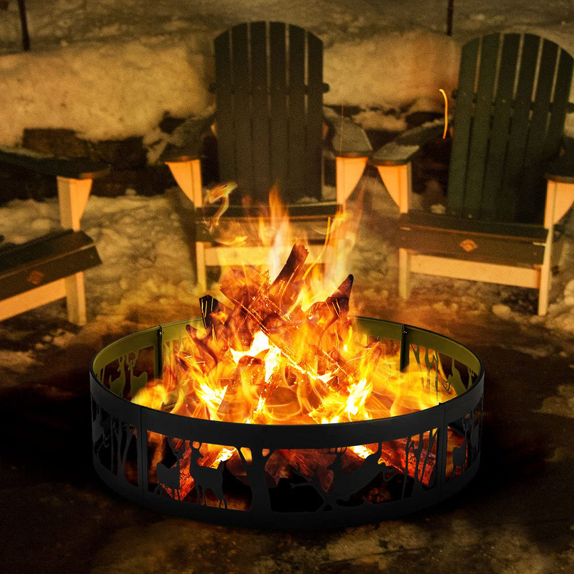 Giantex 36” Fire Ring Heavy Duty Fire Pit w/Extra Poker