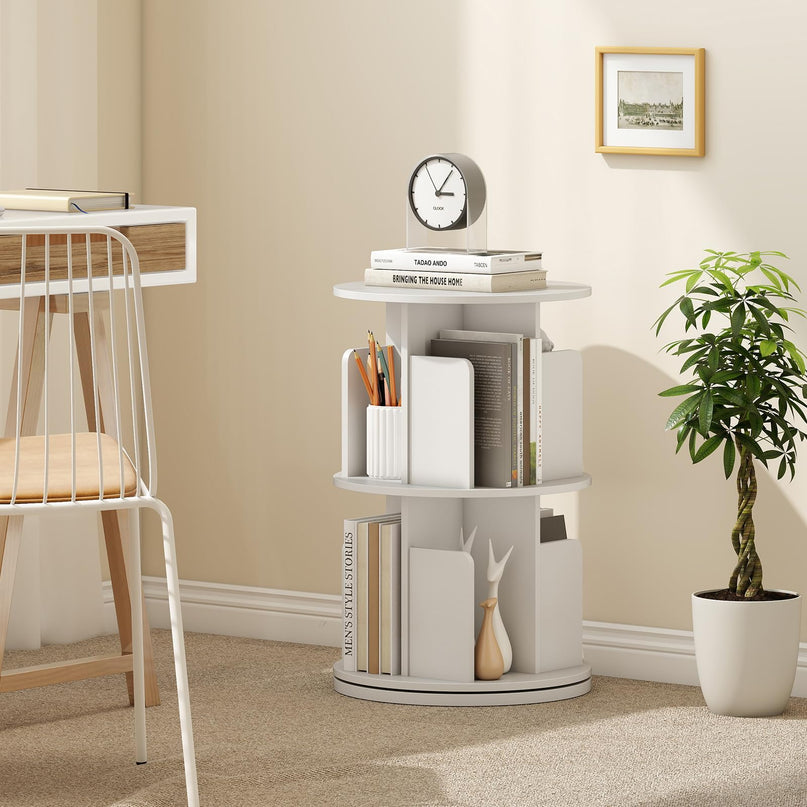 Giantex 3 Tier Rotating Bookshelf for Living Room Bedroom