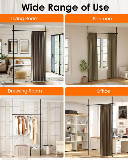Giantex Room Divider Curtain Rod for Room Separation in Apartment