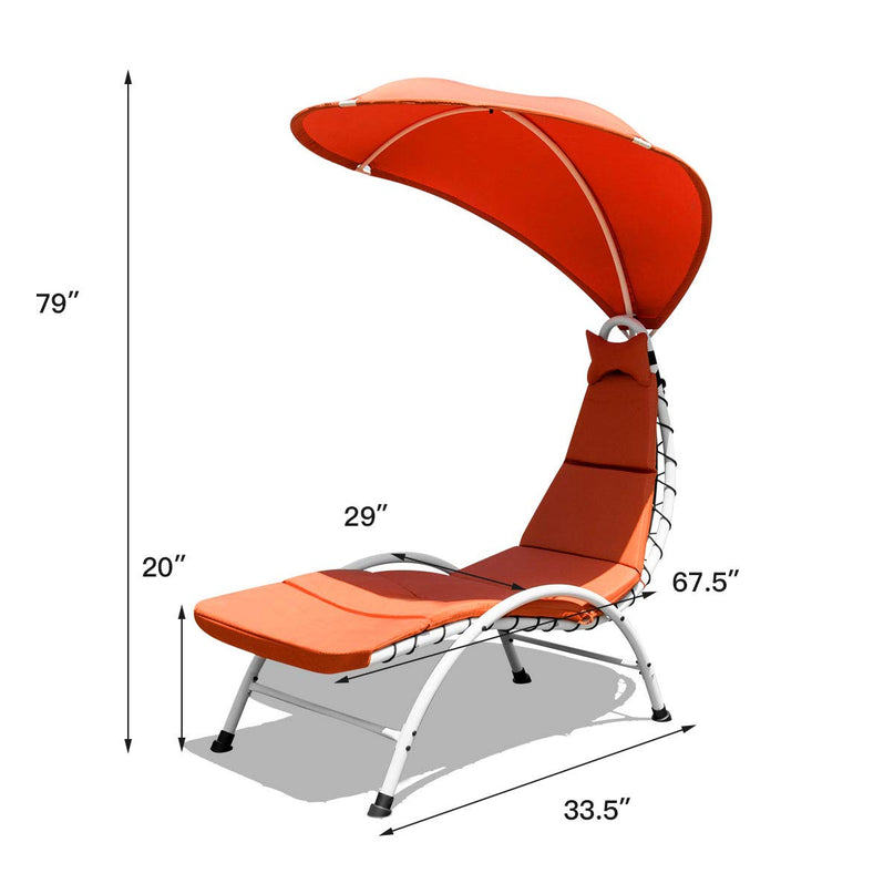 Giantex Arc Stand Porch Swing Hammock Chair w/Canopy for Garden Backyard