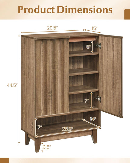 Meuble à chaussures Giantex avec 2 portes cannelées pour entrée