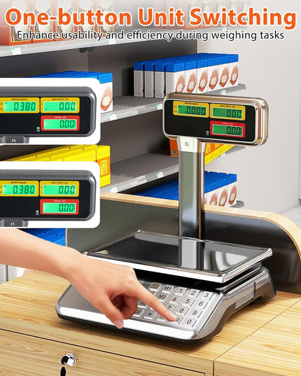 Balance de caisse Giantex 88lb/40kg avec affichage sur poteau pour commerce