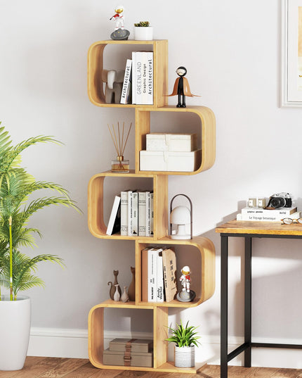 Giantex 5-Tier S-Shaped Bookcase