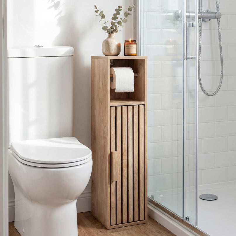 Giantex Slim Bathroom Cabinets Freestanding Toilet Paper Holder Stand