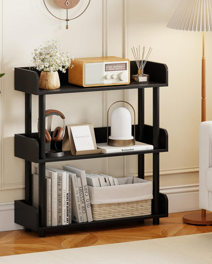 Giantex Étagère à livres à 3 niveaux | Unité de rayonnage autoportante pour salon, chambre à coucher, bureau