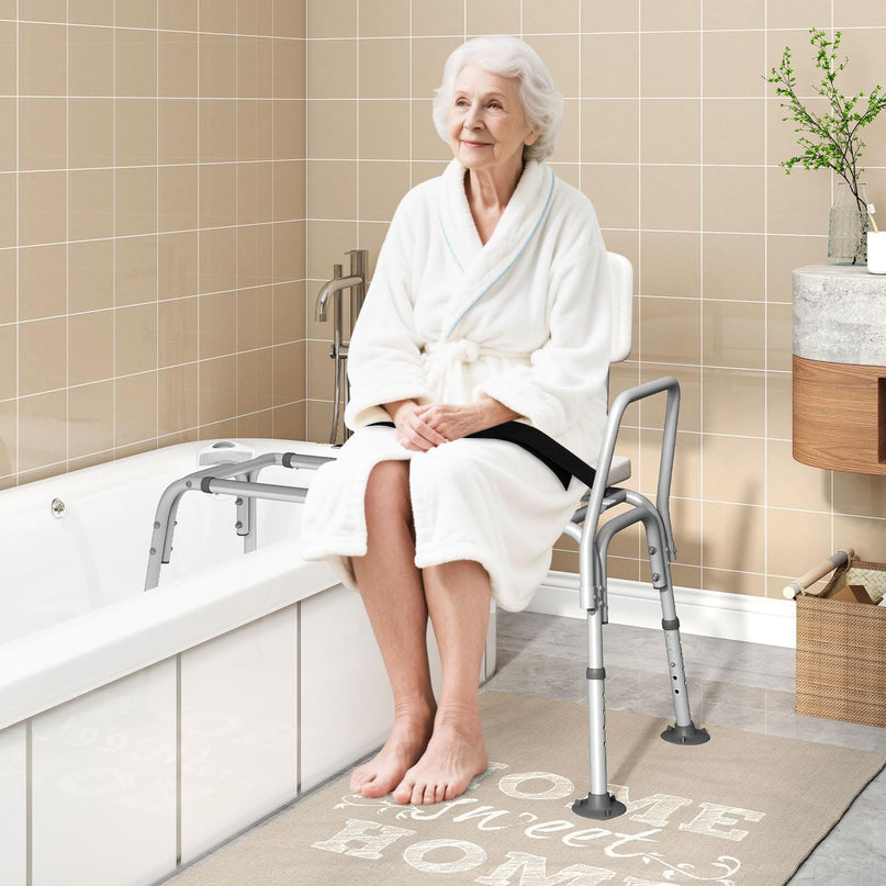 Giantex Sliding Tub Transfer Bench for Bathtub with Adjustable Height