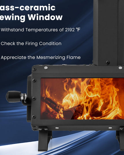 Giantex Portable Camping Wood Stove - Mini Wood Burning Stove w/ 2 Cooking Positions