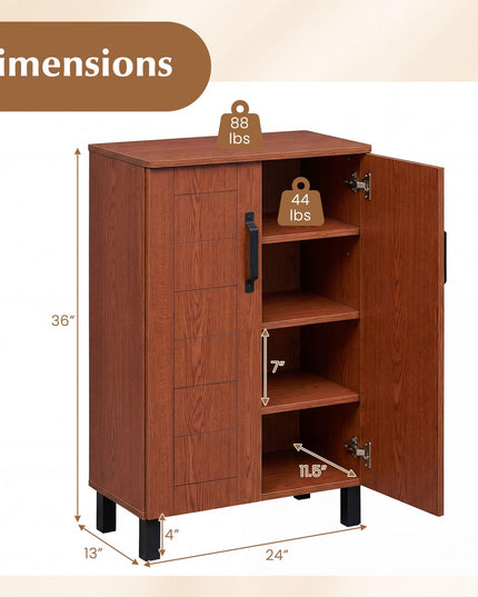Giantex Armoire à chaussures à 5 niveaux | Meuble d'entrée autoportant en bois avec rangement