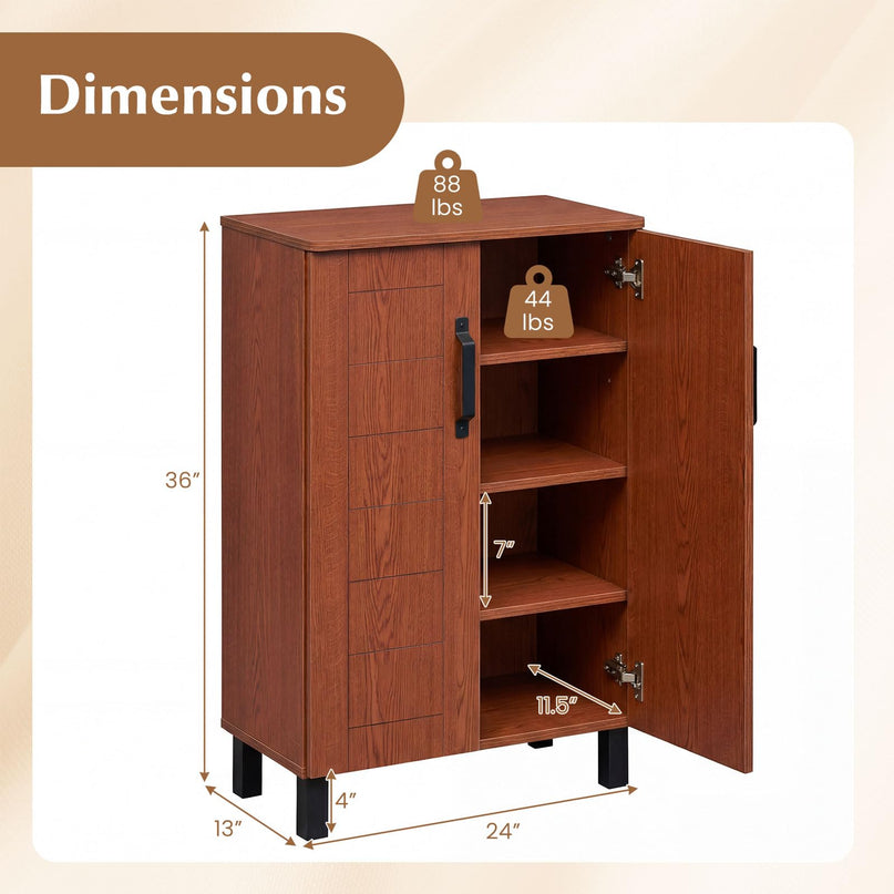Giantex Armoire à chaussures à 5 niveaux | Meuble d'entrée autoportant en bois avec rangement