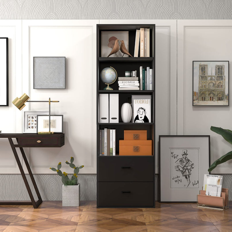 74" Tall 4-Tier Bookcase - Giantex