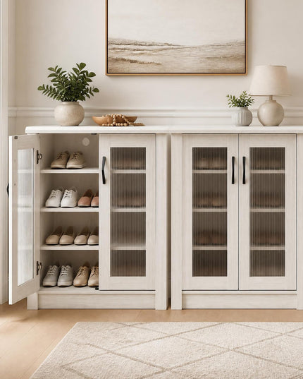 GIANTEX Shoe Storage Cabinet with 2/3 Doors and 3/6 Removable Shelves