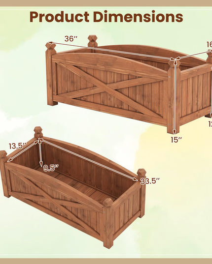 Giantex Rectangular Garden Bed for Vegetables Flower Herb Fruit