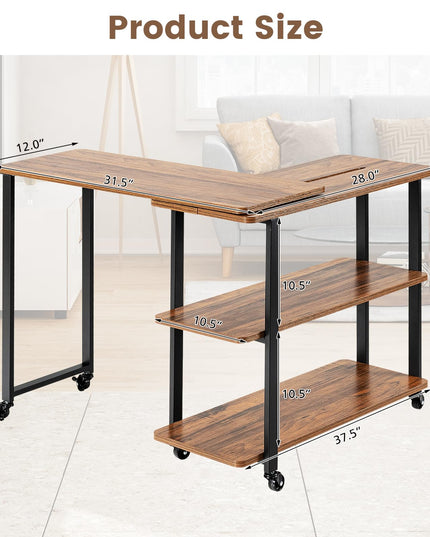 Giantex 360° Free Rotating Sofa Side Table
