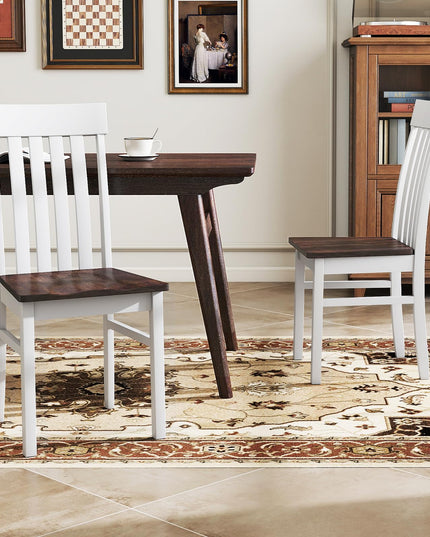Giantex Wooden Dining Chairs Set of 2/4 with Hollowed Backrests & Rubber Wood Seats