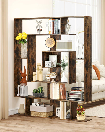 Giantex 7 Tier Geometric Bookshelf with Open Shelves