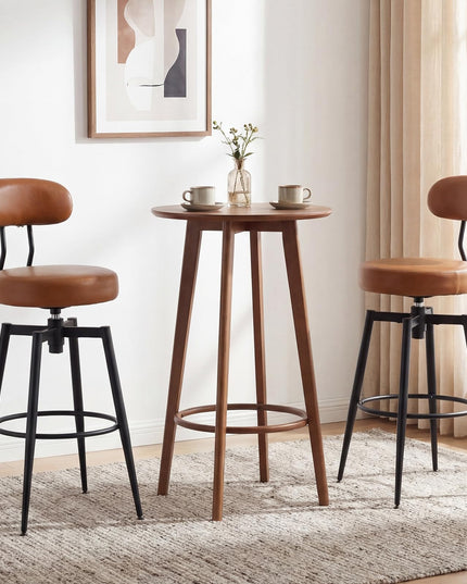 Giantex Swivel Barstools Set w/Upholstered Seat & Back